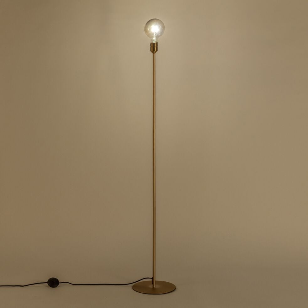Pied de lampadaire électrifié en acier - doré H146cm-NANS