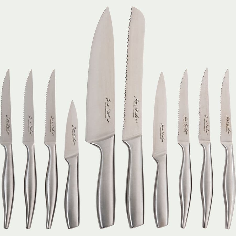 4 couteaux table cuisine métal inox STAINLESS plastique art déco design  N7166