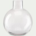 Vase boule fait-main en verre - transparent D17,5xH21cm-PLUMBAGO