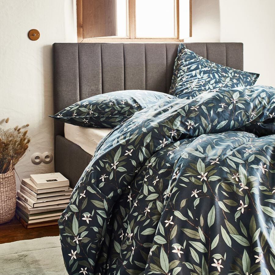 Linge de lit en percale de coton - motifs fleurs d'oranger-AZALEE