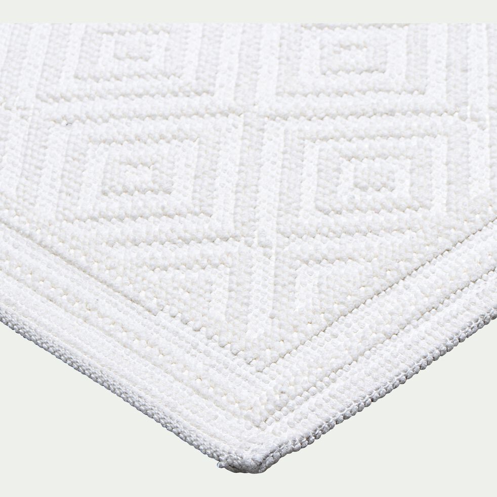 Tapis de bain en coton jacquard - l50xL70cm blanc ventoux-SADOU