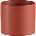 Cache-pot en céramique - rouge ricin D10xH8,5cm-MARTIN