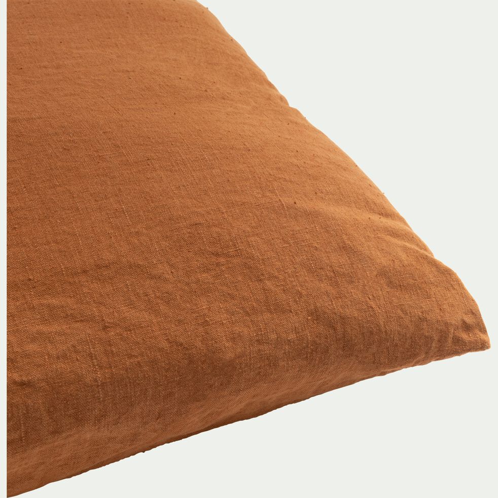 Coussin en lin lavé - brun rustrel 70x70cm-VENCE