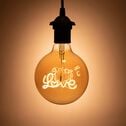 Ampoule décorative LED ambre D12,5cm culot E27-LOVE