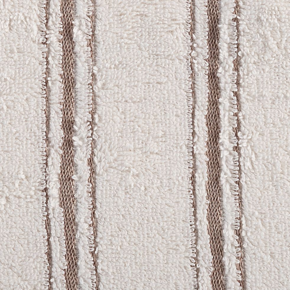 Drap de douche en coton - blanc ventoux et beige alpilles 70x140cm-ROMY