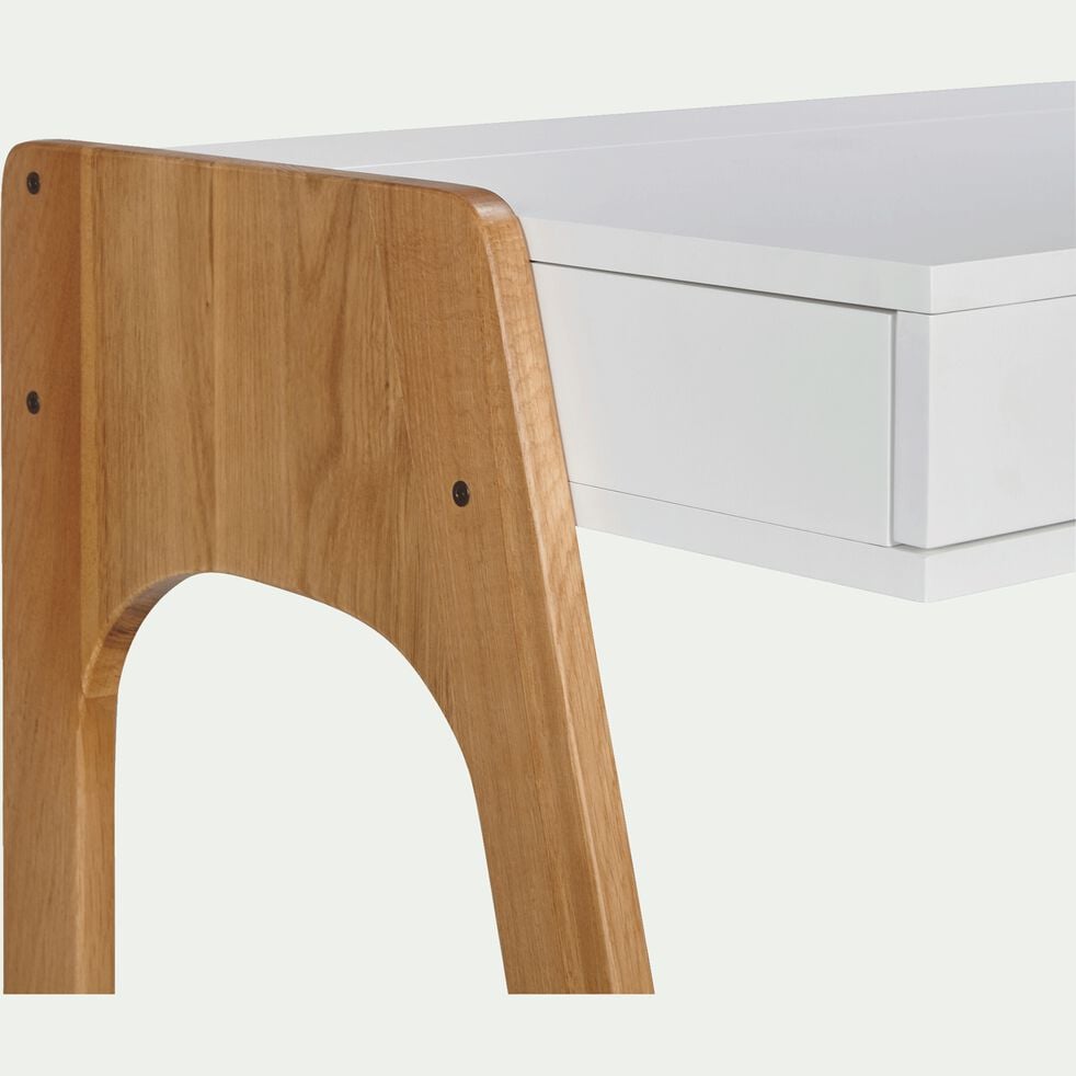 Bureau avec plateau relevable en bois - blanc-DUC