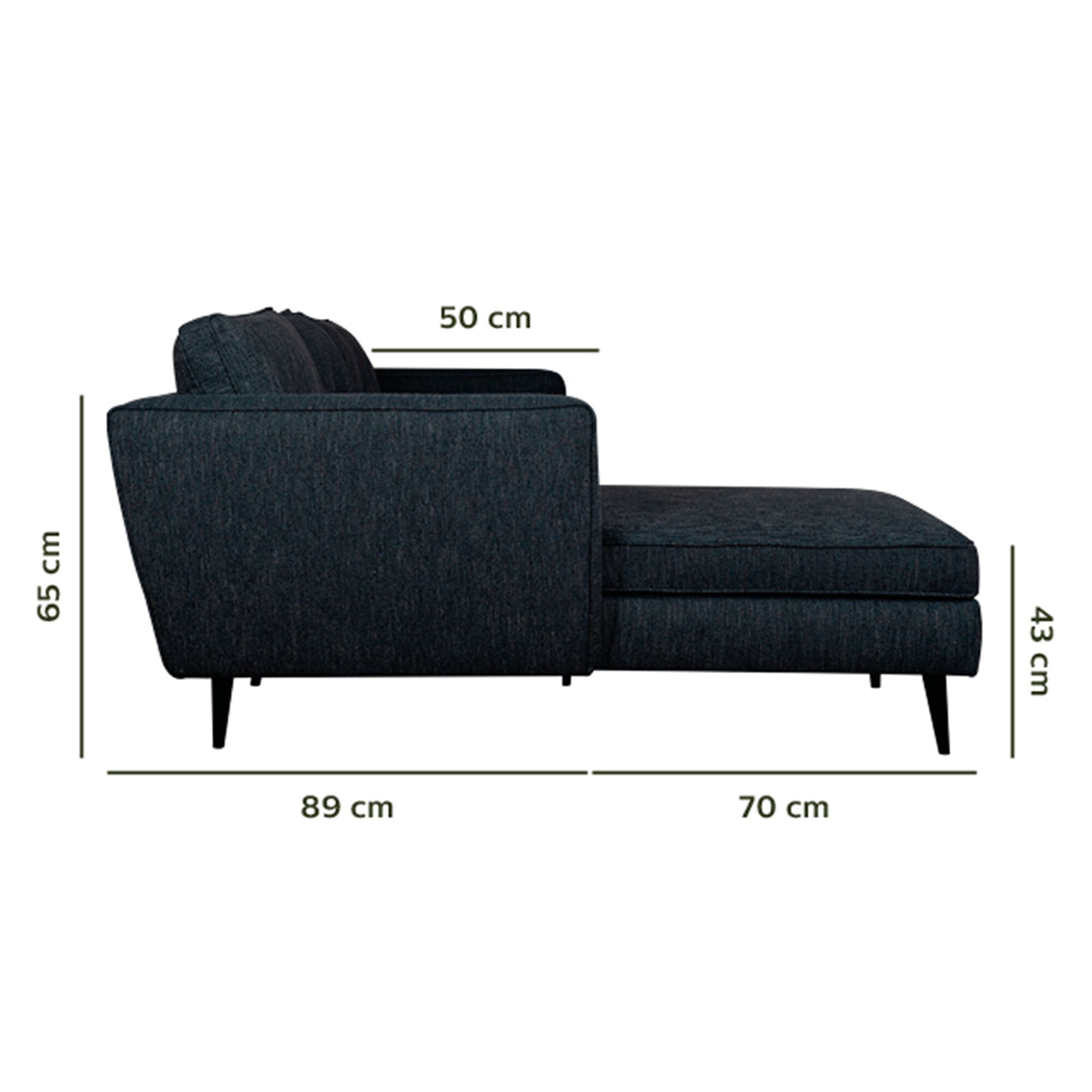 Canapé 4 places d'angle gauche fixe en tissu - bleu myrte-BARTHOLE