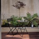 Table de jardin pliante carrée en acier- noir (2 places)-CERVIONE