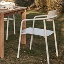 Chaise de jardin avec accoudoirs en aluminium - blanc-JINOLA