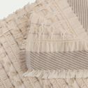 Couvre-lit en coton points fantaisies - blanc écru 180x230cm-ELBA