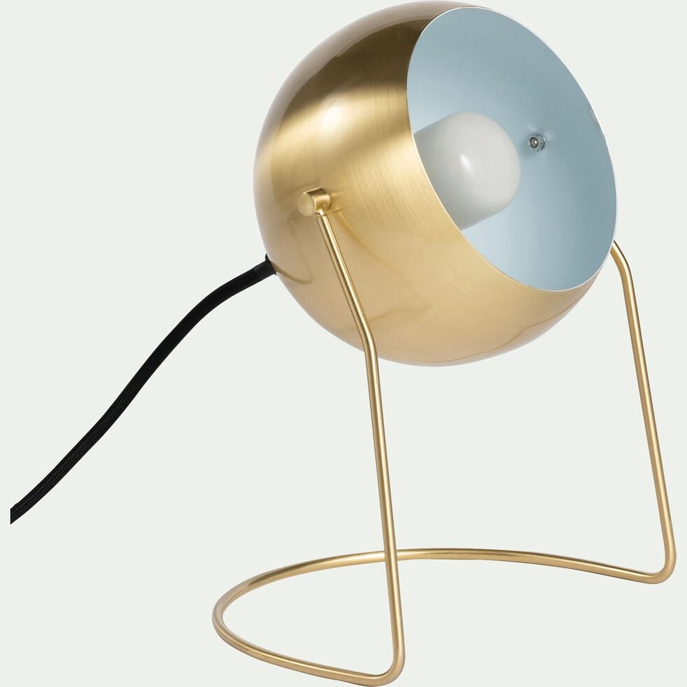 Lampe ronde en métal doré h26cm