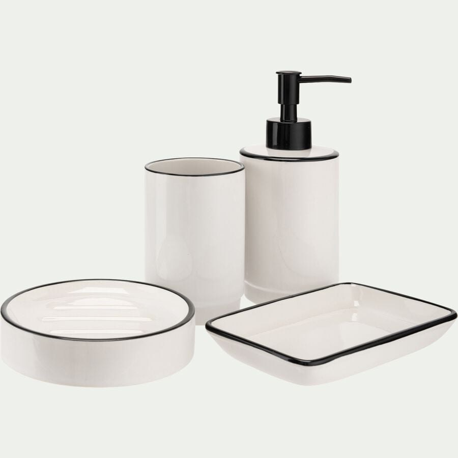 Distributeur à savon en grès - blanc H18,50cm-DIVI