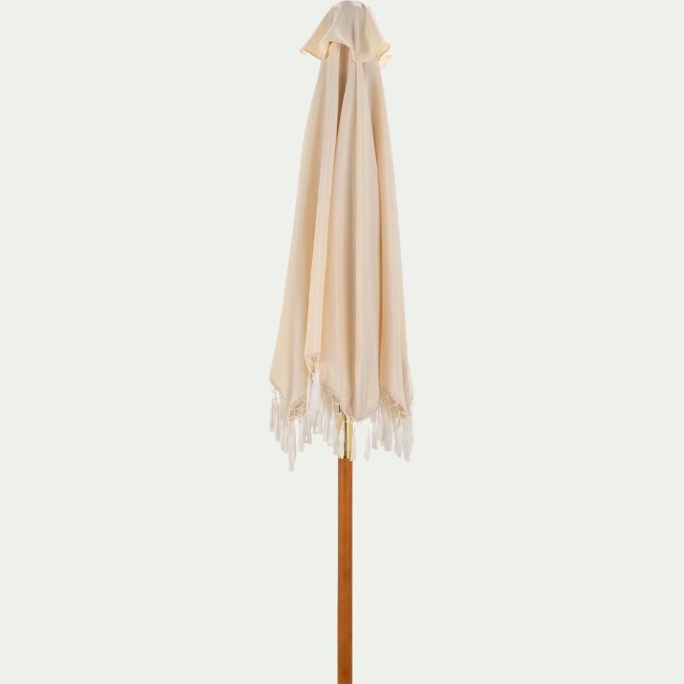 Parasol droit à franges D200cm - blanc-LALONDE