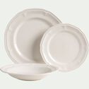 Assiette plate en porcelaine - blanc D26,8cm-MARLI
