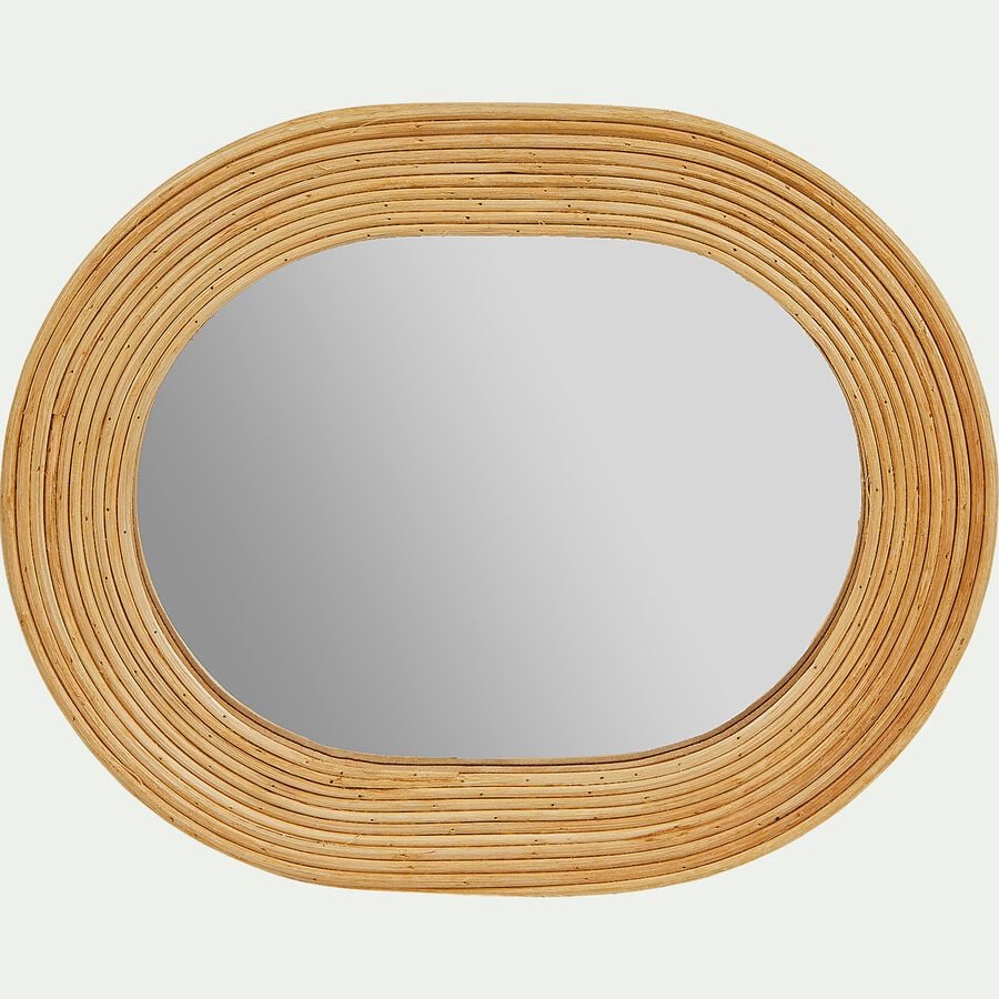 Miroir ovale en rotin - naturel L26xl21cm-TALEO