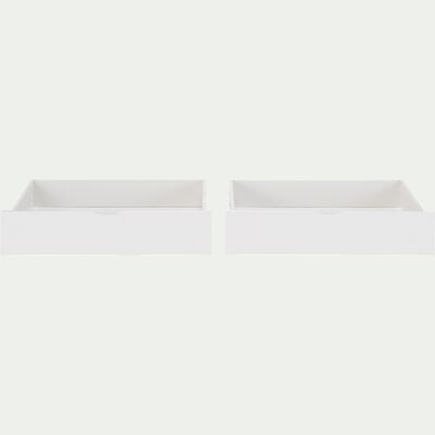 Lot de 2 tiroirs de lit à roulettes - blanc 61x200cm-NOA