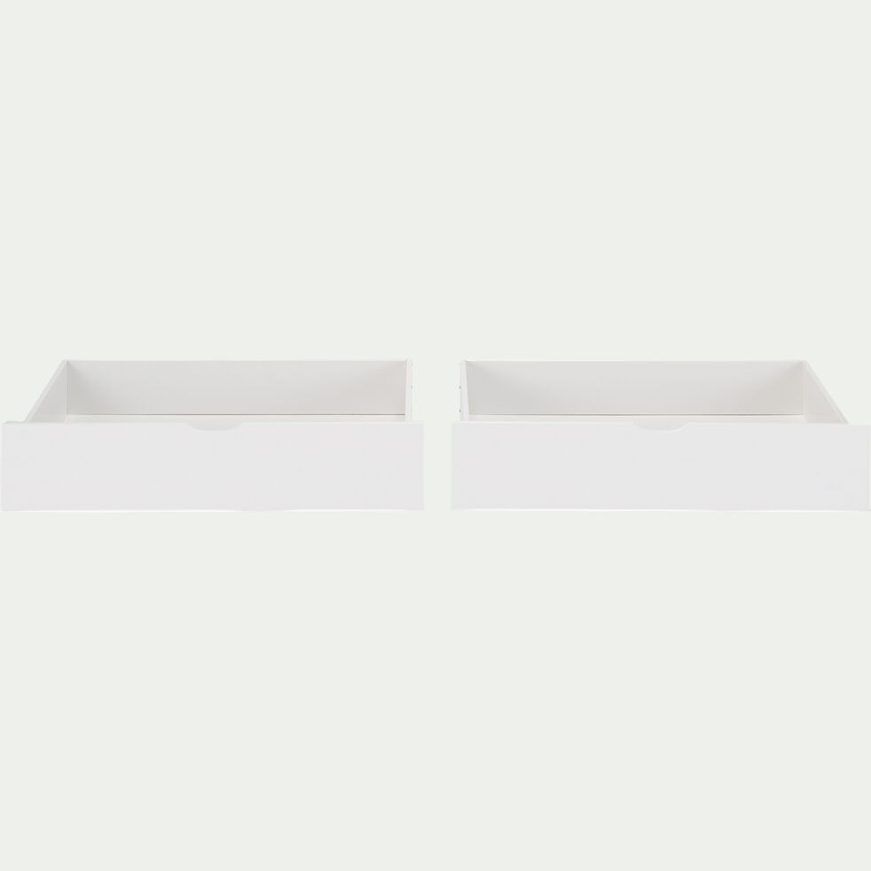 Lot de 2 tiroirs de lit à roulettes 61x200cm - blanc-NOA