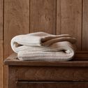 Plaid tricoté en coton - blanc ventoux 130x170cm-CAMOIN