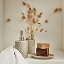 Set de salle de bain en céramique relief - beige alpilles-NARCISSE