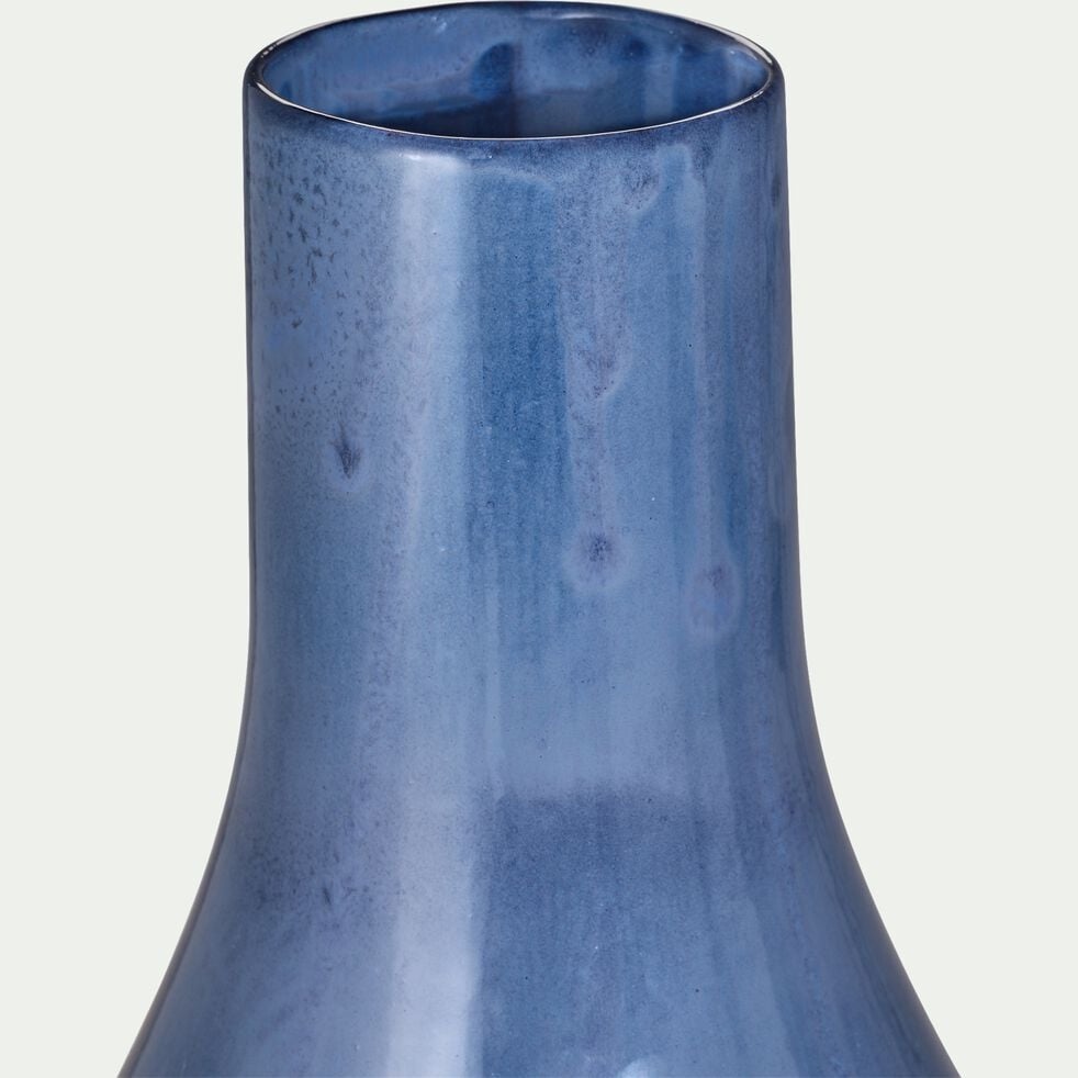 Vase bouteille en céramique - bleu D31xH60cm-ATENO