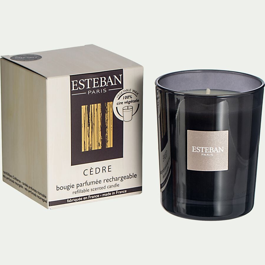 Bougie parfumée Cèdre rechargeable - 170g-ESTEBAN