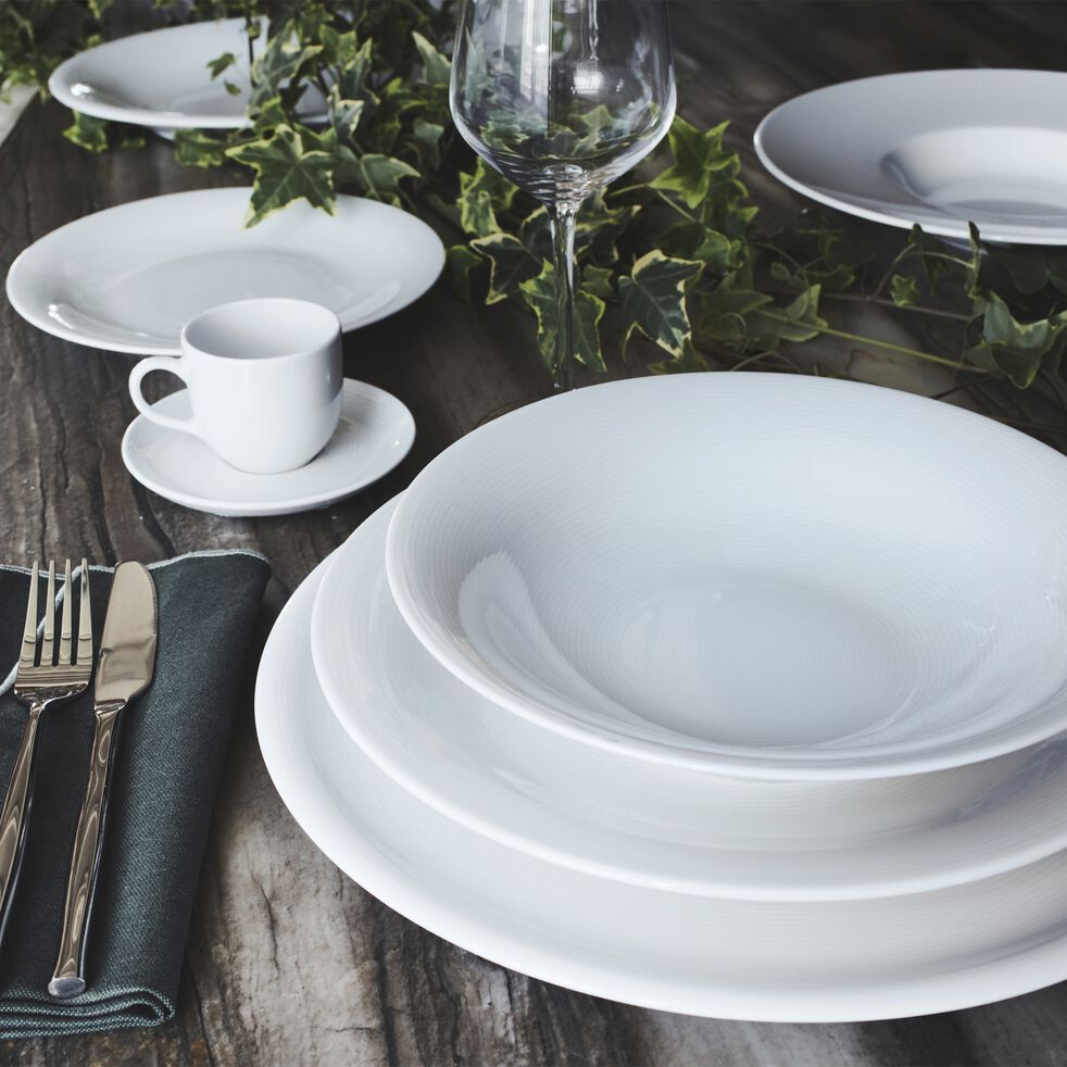 Assiettes Plates Service Assiette Porcelaine - Lot Assiette de Table 6  Personnes pour Servir - 25,4 cm Grande Assiette Plate [387]