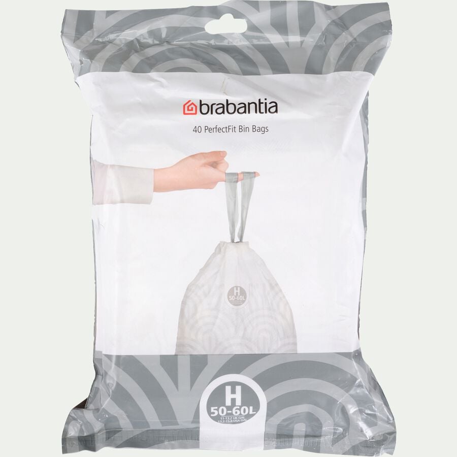 Lot de 40 sacs poubelle Brabantia - 60L blanc-PERFECTFIT