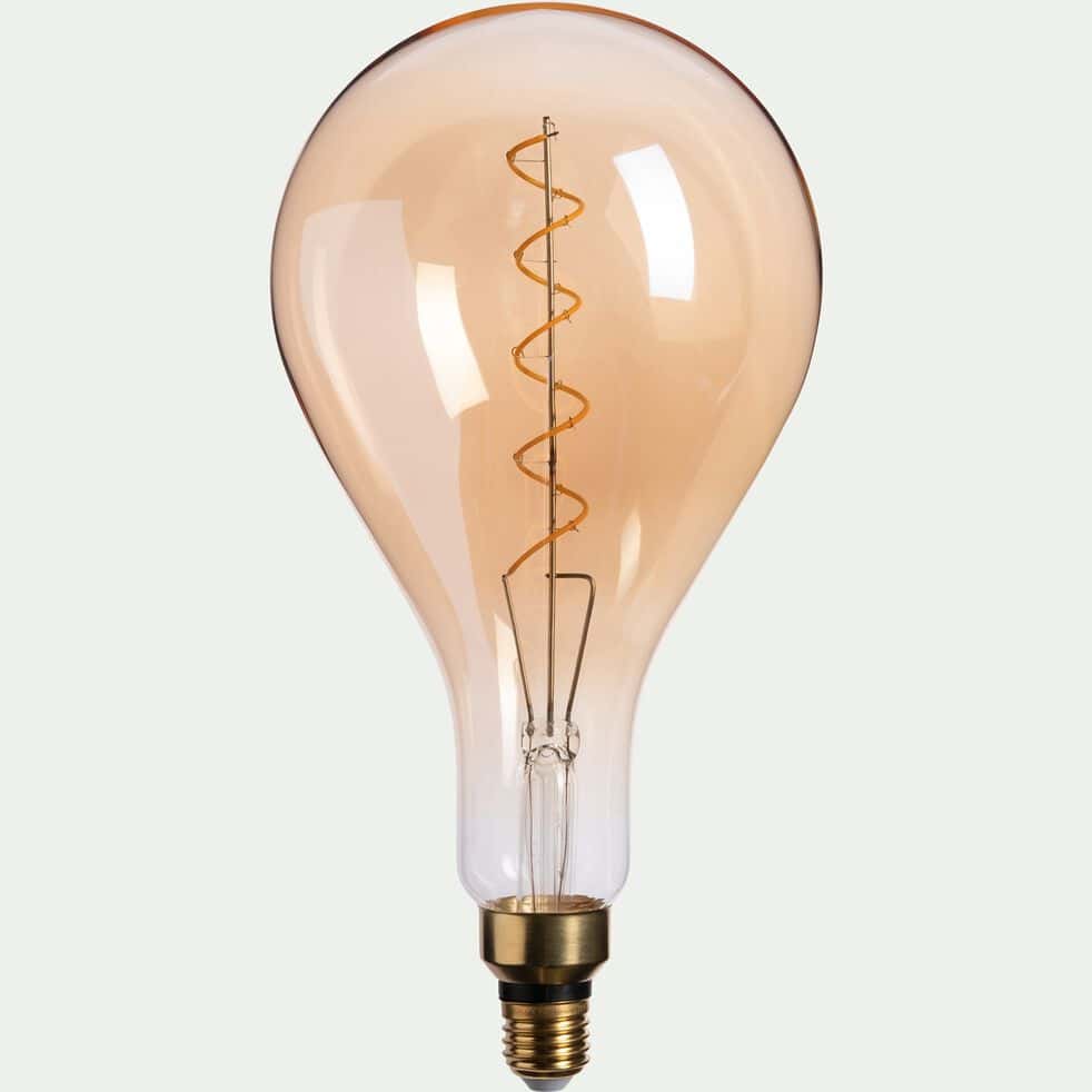 Ampoule LED déco géante ambre D16cm culot E27 - GOUTTE 