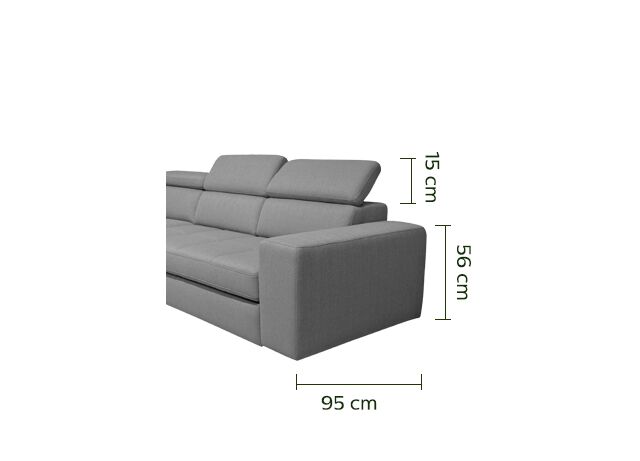 Canapé d'angle gauche panoramique convertible en tissu - gris clair-TONIN