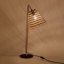 Lampe fait main en fibre de palmier - noir H69cm-ORIA