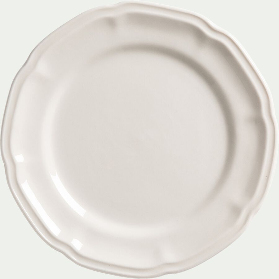 Assiette à dessert en porcelaine - blanc D21cm-MARLI
