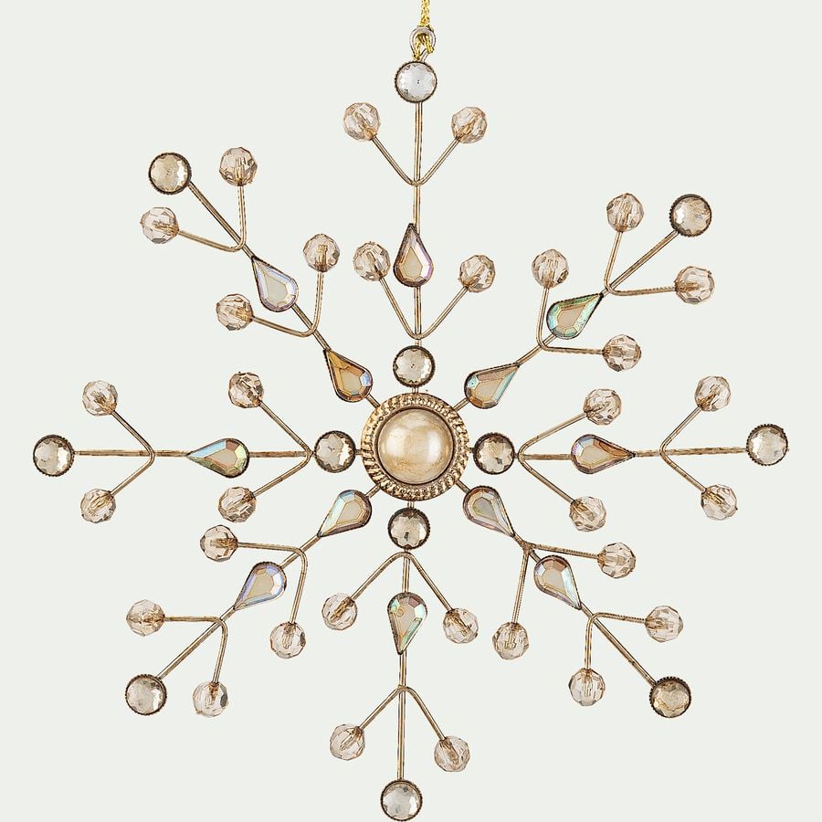 Boule de Noël flocon à strass en métal - doré D16cm-VITAE