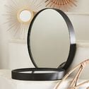 Miroir rond en bois noir D30cm-OUNDO
