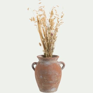 Vase amphore en terre cuite H21cm - marron-MONIARTE
