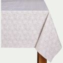 Nappe motif jasmin en lin et coton - blanc 150x250cm-ST REMY
