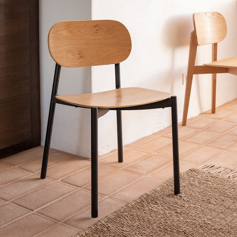Chaise de cuisine ou de salon pliante design en bois et métal