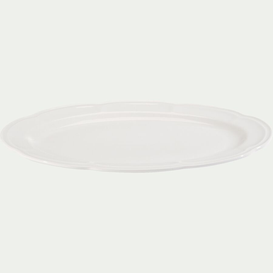 Plat de présentation ovale en porcelaine - blanc 35x25,5cm-MARLI