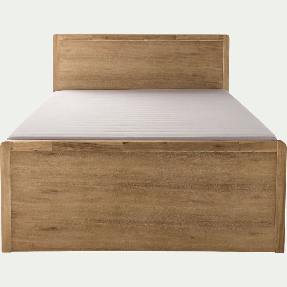Lit 2 places avec tête de lit en acacia - bois clair 180x200cm-GAIA