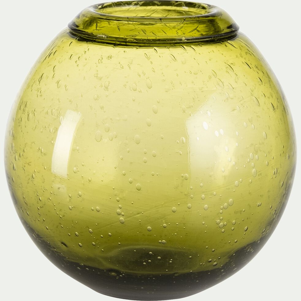 Vase en verre - vert D20xH19cm-PONDO