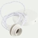 Cordon électrique en tissu tressé blanc culot E27 L150cm-ARGUIN
