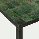 Table basse de jardin rectangulaire en zellige et acier galvanisé - vert tamegroute-JEBHA