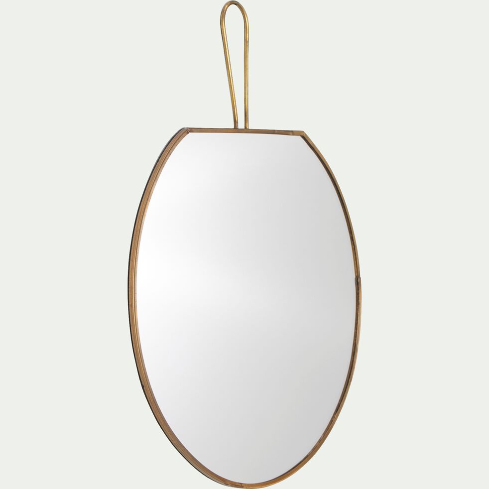 Miroir rond en laiton - doré D30xH38cm-ALITRAD