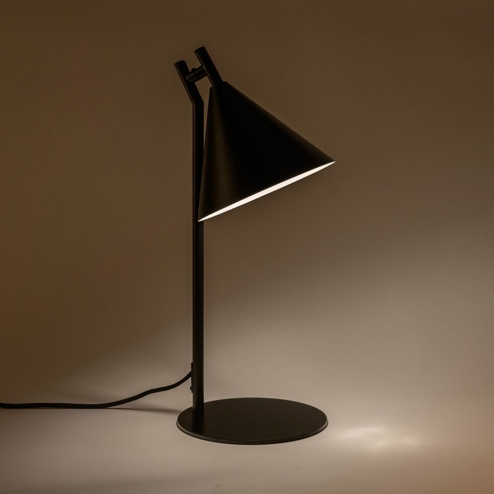 Lampe à poser en acier - noir H51cm-GUSTIN