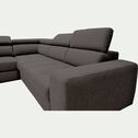 Canapé d'angle gauche panoramique convertible en tissu - gris anthracite-TONIN