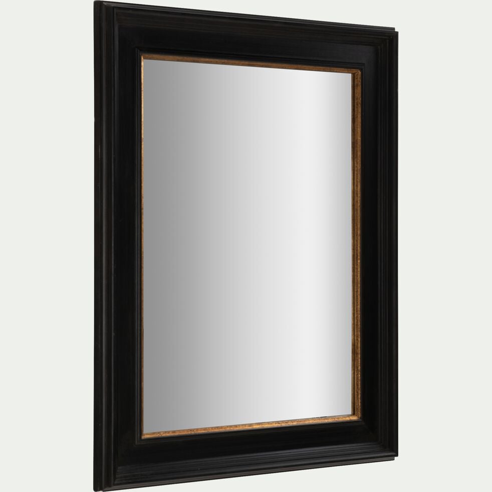 Miroir rectangulaire en bois de paulownia - noir 80x100cm-ANSIAO