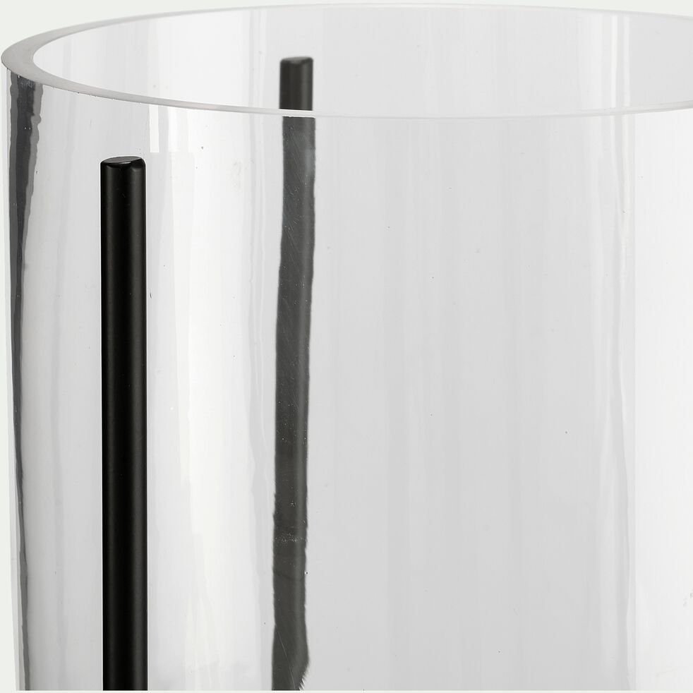 Vase en verre sur trépied - transparent et noir H80-MARMARIS