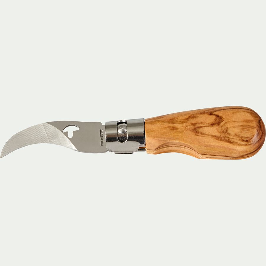 Couteau à champignons pliable en bois d'olivier-OLIVIA