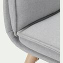 Chaise en tissu et piétement en bois - gris borie-PATI