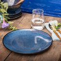 Assiette plate en grès - bleu céou D27cm-SELADON