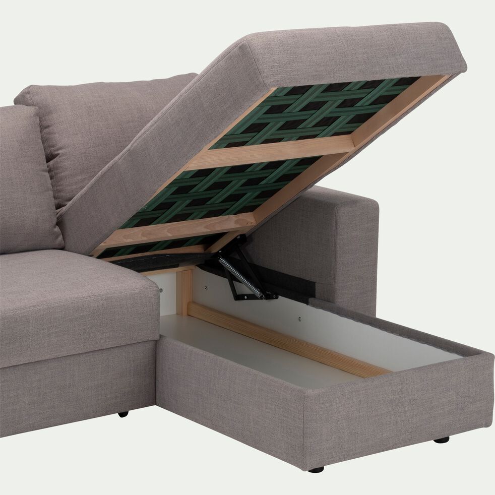 Canapé d'angle réversible convertible en tissu - gris borie-FERNAND